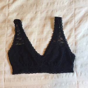 aerie black lace bralette